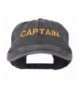 Captain Embroidered Low Profile Washed Cap - Black - CO11MJ3UEOF