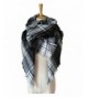 DYS Women's Cashmere Feel Scarf Plaid Wraps Shawl for Autumn 55"55"(29 colors) - N-black-white - CT186ONHKQZ