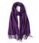 EBMORE Super Soft Solid Color Cashmere Feel Shawls Wraps Winter Light Scarf - Cashmere Purple - CN187ZL28H0