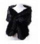 Seven & Nine Service Elegant Handmade Premium Faux Fox Fur Casual- Party/Evening Shawls- Scarf Wraps - Black - CR187TSQRAC